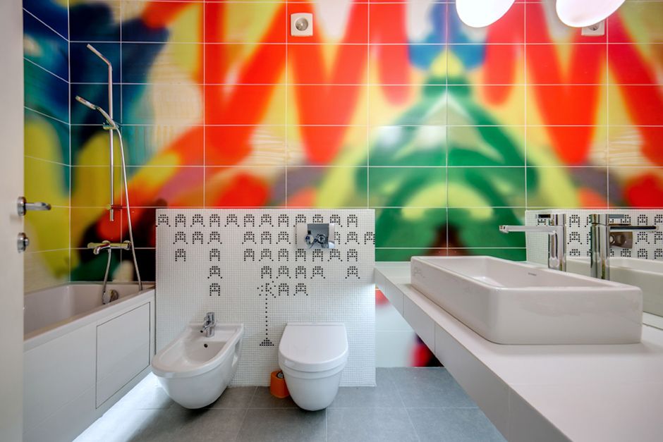 Medio baño con talavera
